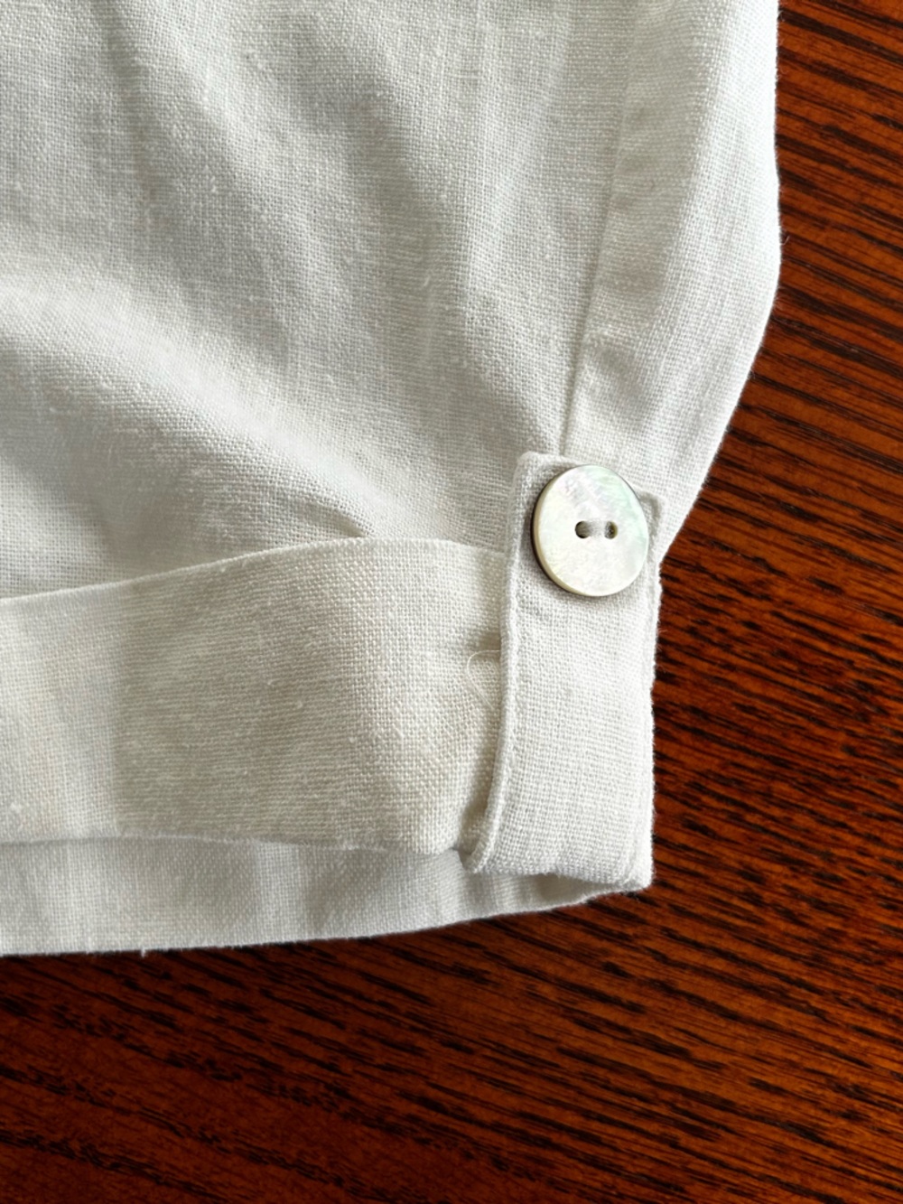Charlie Paige Cream High-Waist Linen-Blend Shorts Size L - Picture 3 of 5
